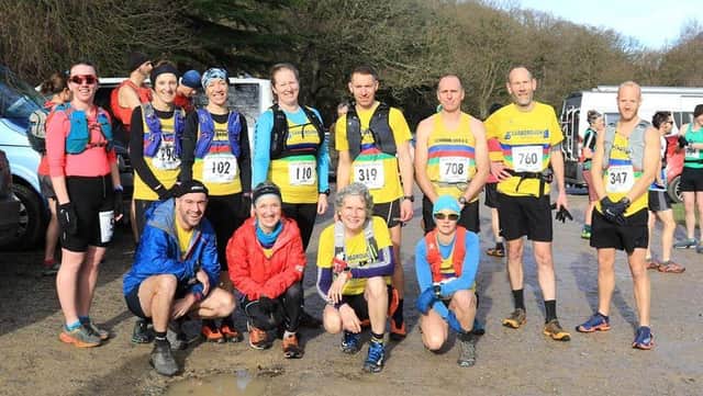 The Scarborough AC runners line up at the Maybeck fell race.
