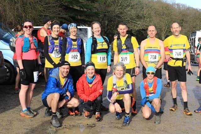 The Scarborough AC runners line up at the Maybeck fell race.
