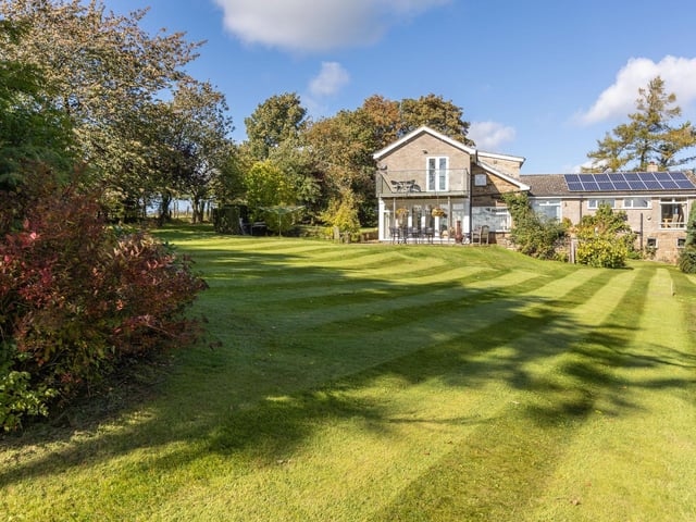 Looking towards the rear of the house from its gardens.