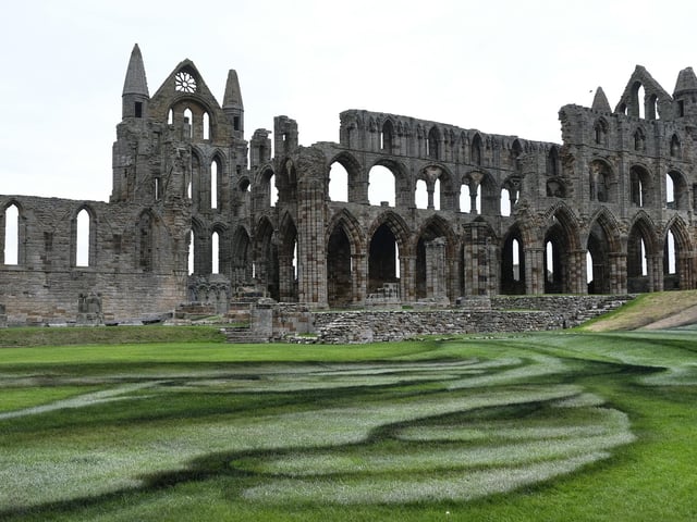 National Lottery 30th birthday artwork at Whitby Abbey.