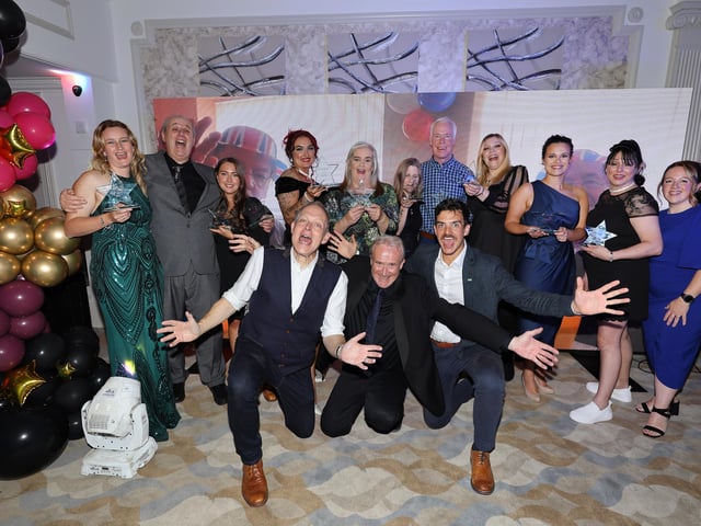 The winners and highly commended award winners with colleagues at the Saint Cecilia's Care Group Awards.