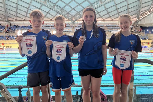 Kingfishers' Yorkshire Champs Finalists George Bisby-Owen, Charlie Bob Hewitt, Eliza Hammond, Poppy Kench.