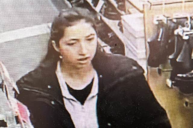 The theft happened at 10:30 am on March 28 at Shoe Zone.