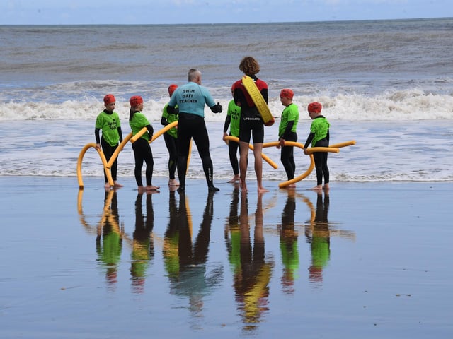 Children take part in the Safe Swim Session at North Bay in Scarborough