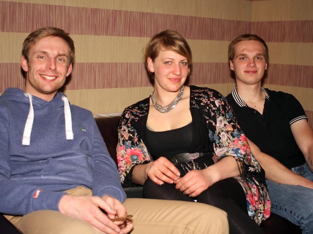 Johnny, Amy and Paul winding down in Tui's cocktail bar.
