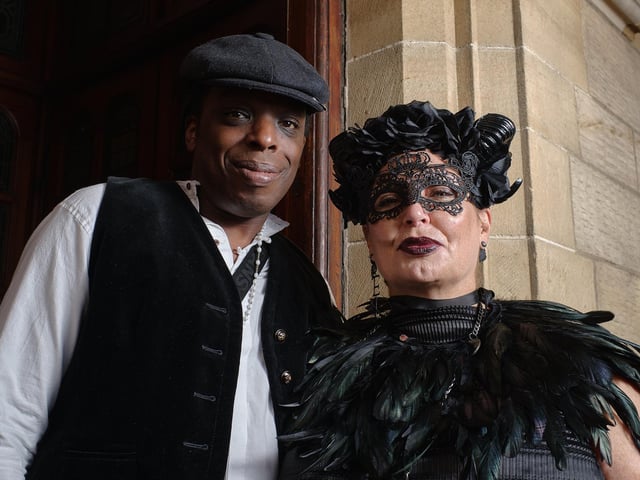 Two visitors to Goth Weekend at the bizarre bazaar.
picture: Paul Armstrong