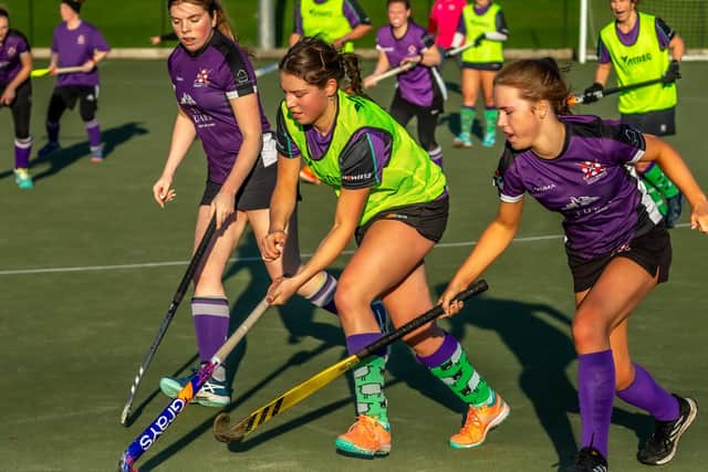 Danby's Izzy Hogarth on the attack in their 1-0 home loss to North Shields