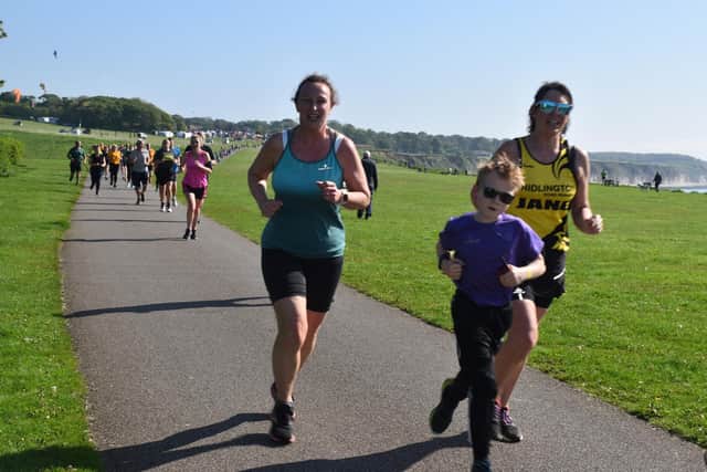 The runners are all smiles as the sun came out for Sewerby Parkrun on Saturday morning.