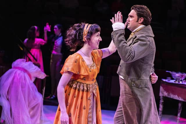 Rosa Hesmondhalgh as Elizabeth Bennet and James Sheldon as Mr Darcy in the new stage version of Pride and Prejudice (credit: Pamela Raith)