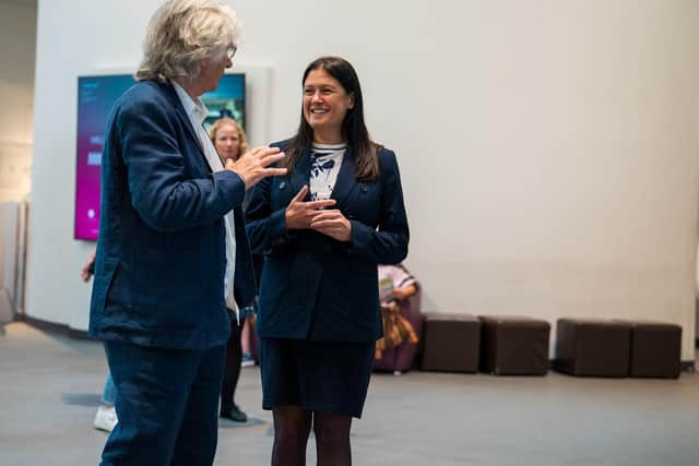 Culture Secretary Lisa Nandy with the chair of the independent panel Sir Phil Redmond.