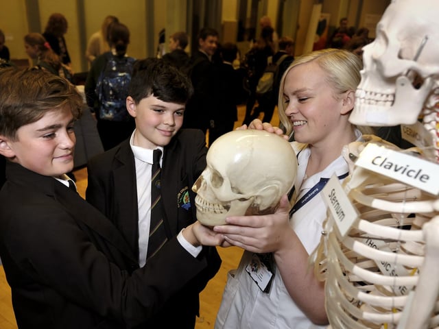 Lady Lumley's pupils with Radiographer Lottie Gordon