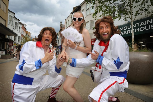 The 'Bee Gees' serenade a Bride to be!