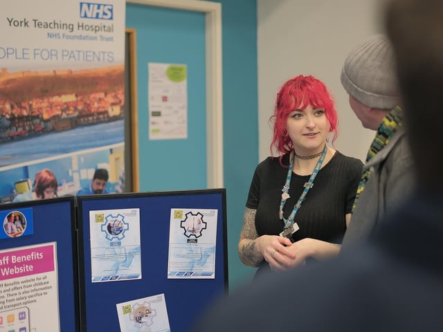 Poppy from YHS chatting to visitors
