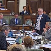 Councillor Gareth Dadd, speaking in the North Yorkshire Council chamber. Picture: LDRS