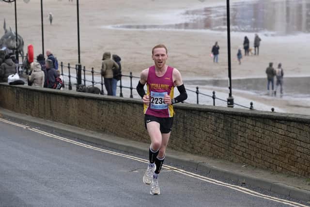 The Scarborough 10k winner Adam Theaker of Loftus & Whitby AC. Photo by Richard Ponter