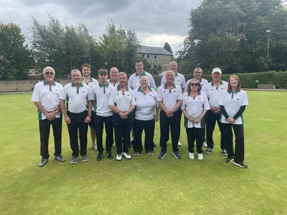 The Borough Bowling Club team line up before the Radley Cup final.