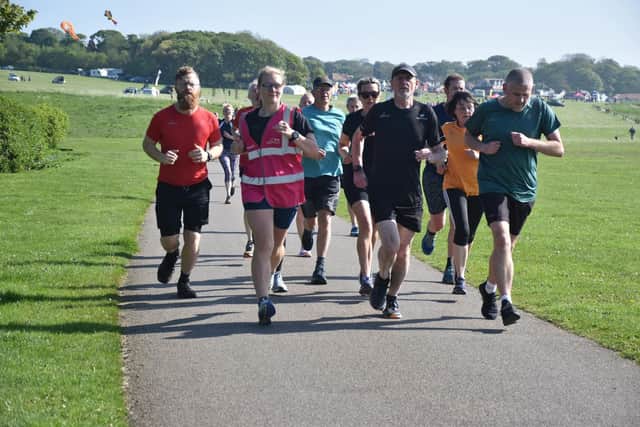 A pacer, wearing the pink vest, was used for the first time in the Sewerby Parkrun's history last weekend. PHOTOS BY ALEXANDER FYNN