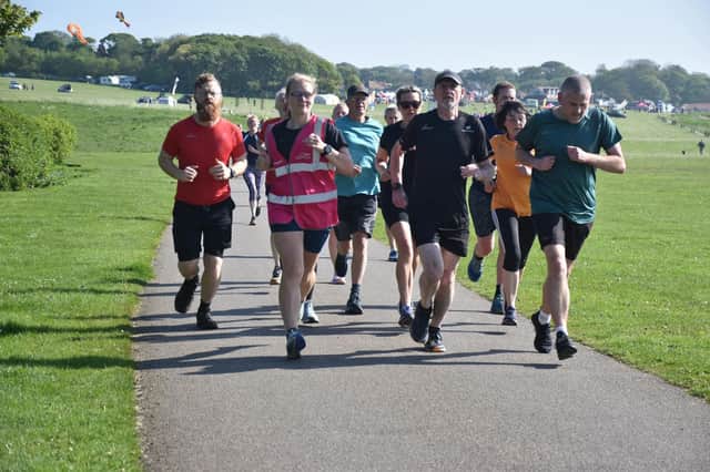 A pacer, wearing the pink vest, was used for the first time in the Sewerby Parkrun's history last weekend. PHOTOS BY ALEXANDER FYNN