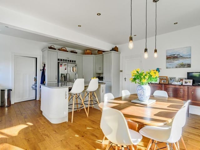The open plan breakfast kitchen with dining space.