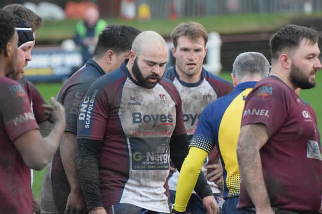 Scarborough's Jake Lyon prepares for a scrum in the loss at Morley.