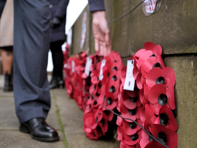 The wreaths in place