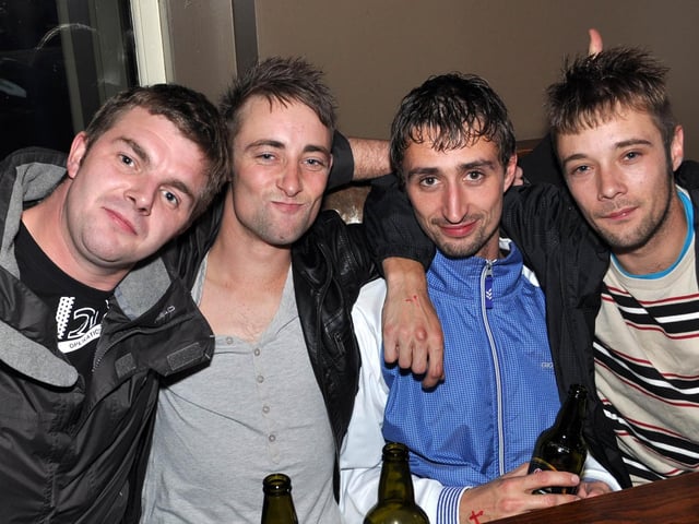 Tim, Dave, Sam and Dan in The Barbican.