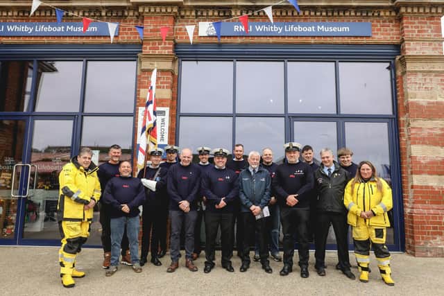 Some of the crew members gathered at Whitby Lifeboat Museum - Image: RNLI/Ceri Oakes