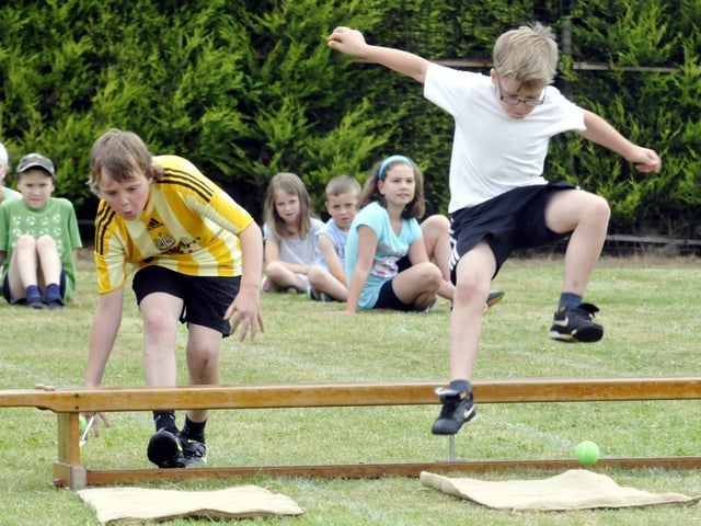 Sleights School sports day... Obstacle race action.
w102624d