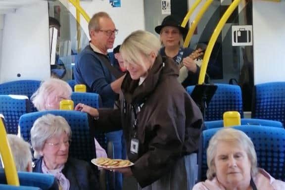 Passengers were played music and served drinks by volunteers.