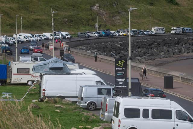 Campervans on Scarborough's Royal Albert Drive