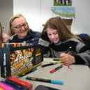 Lianne, Katie, Glenda and Tayla work on their craft designs