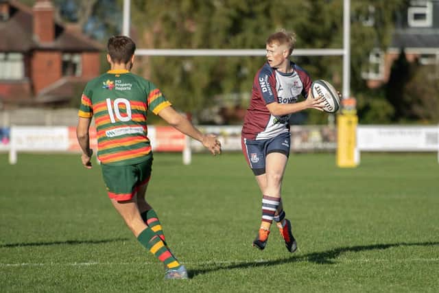 Ollie Carroll in action for Scarborough during the loss at Selby. Photo by Andy Standing