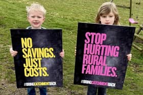 Placards prepared by campaigners ahead of the meeting.  Photo: STAG.