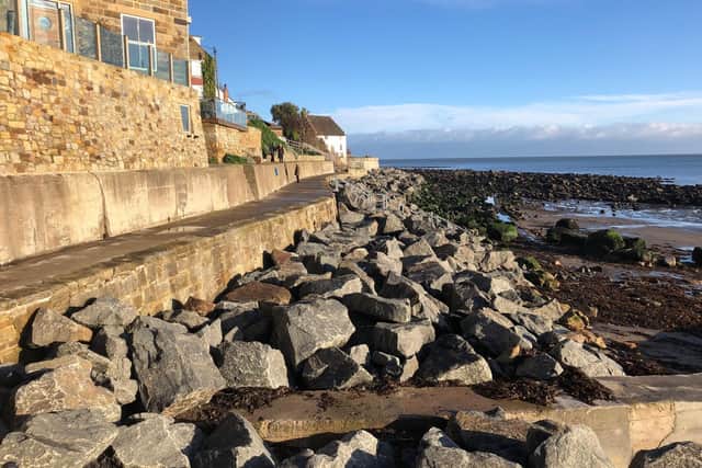 The coastal rock armour protection at Runswick Bay.
picture by Carl Gavaghan