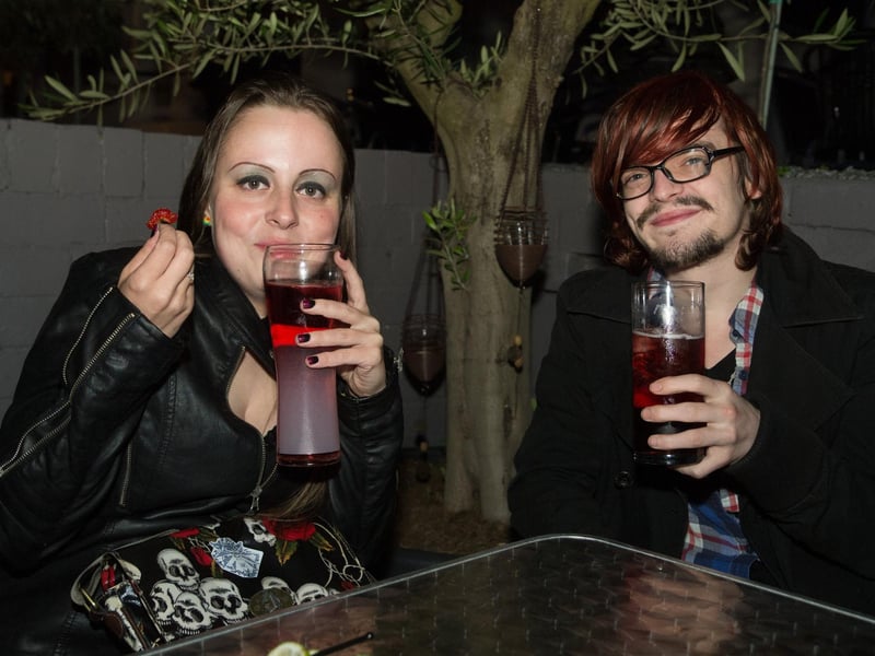 Christina & Brad enjoying themselves on the terrace of The Ink Bar. 
152256