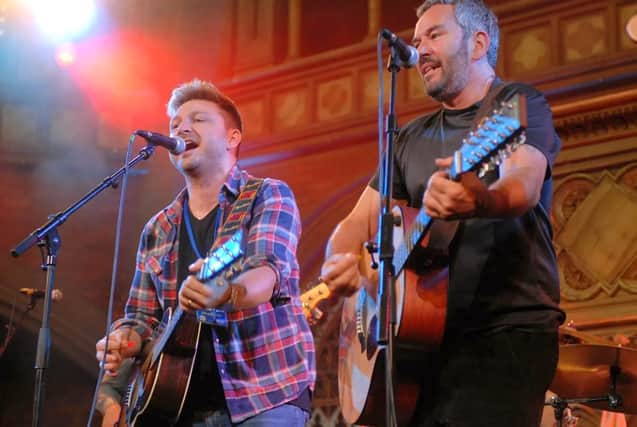 Peter and Anthony Donegan celebrate their dad in Lonnie Donegan, The Stories at Scarborough’s Stephen Joseph Theatre