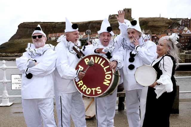 The Pavillion Pierrots get ready to perform at the Fish and Ships Festival in Whitby.
picture: Richard Ponter