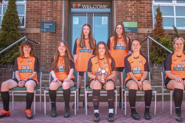 The North Riding FA Cup-winning ladies football team from S6F.