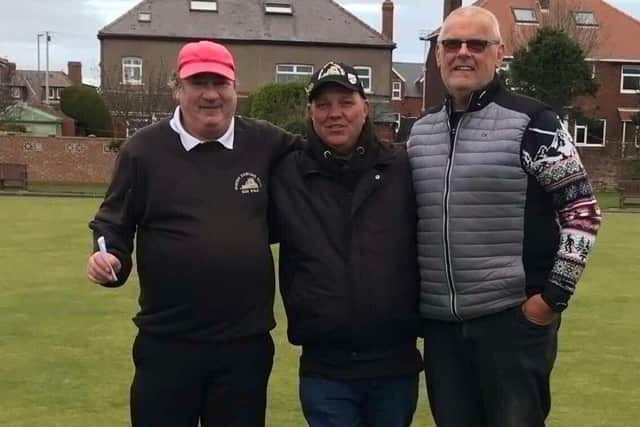 From left, Whitby merit winner Kenny Wale, Emmo Emmerson and runner-up Chris Dobson