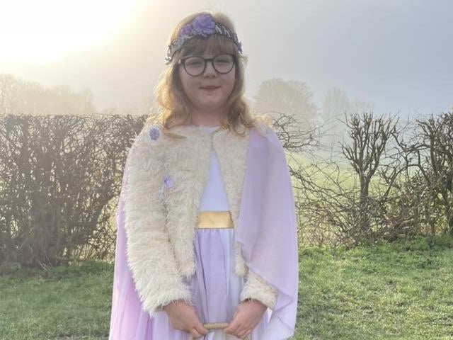 The aptly named Persephone dressed as Persephone.