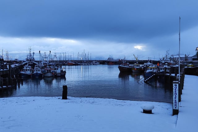 Scarborough Harbour this morning.