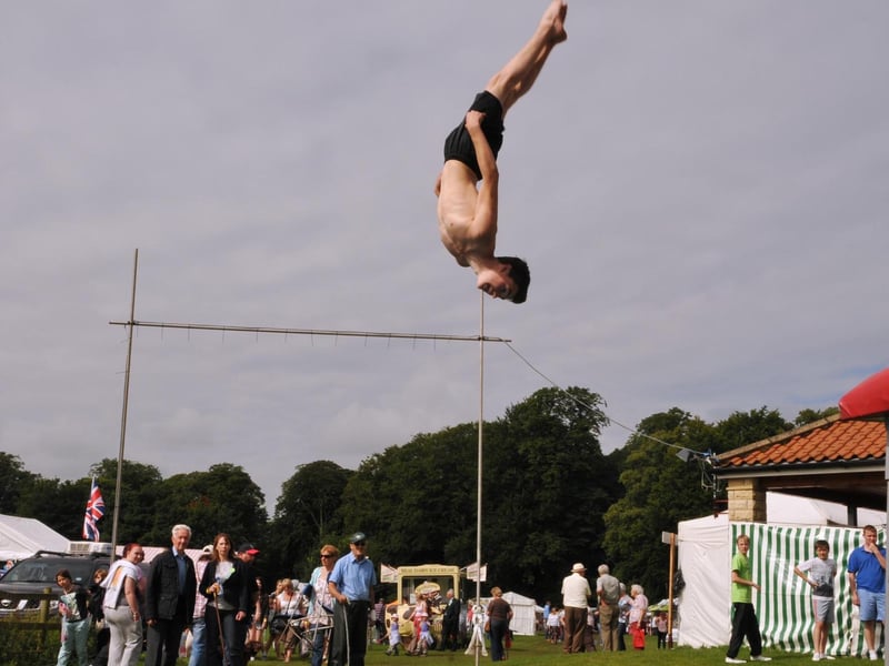 Thornton Le Dale Show 2012; One of the Kangaroo gymnasts gives a breathtaking display