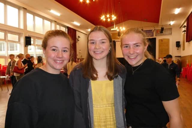 Abigail, Annie and Jess celebrating their excellent results
