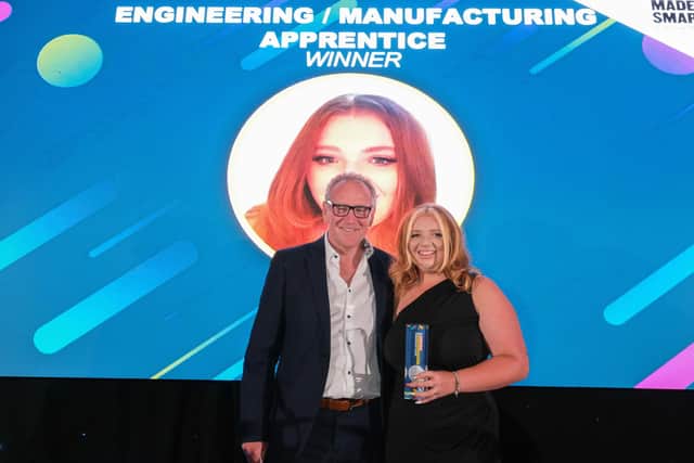 Engineering/Manufacturing Apprentice of the Year Award winner, Niamh Brodigan, with Mike Pennington, business relationship manager at Made Smarter, at last year's event. Photo by Dean Atkins