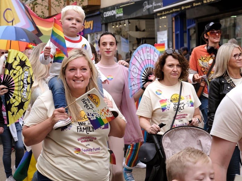 Families joined the parade