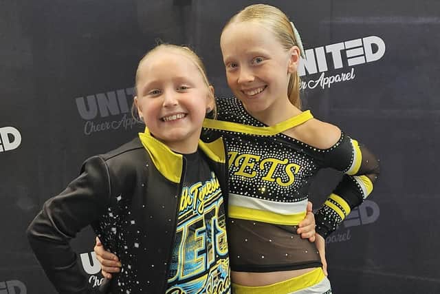 Sisters Lena Scott and Bayley Scott before an event while representing South Tyneside Jets.