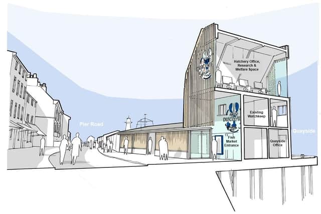 A sketch showing how the next stage of the Whitby Fish Market improvement plan could look.
