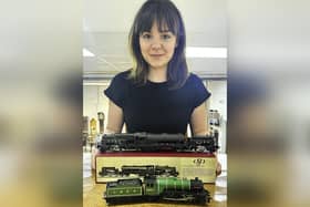 Holly Hammond with LNER locomotives Bantam Cock and B5 engine 1686.