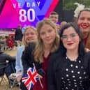 Whitby's Milly Marr, front row, second from left, at the VE Day service in London.
