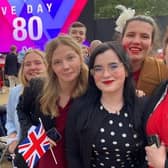 Whitby's Milly Marr, front row, second from left, at the VE Day service in London.